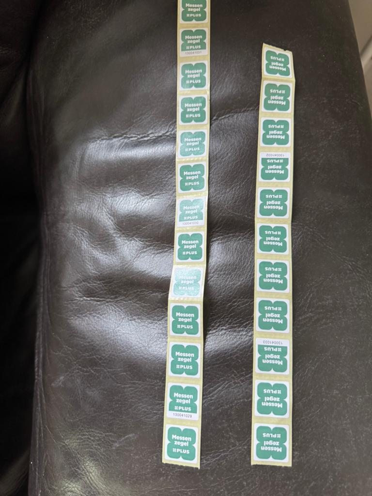 messenzegels Plus, 38 stuks, Ophalen of Verzenden, Winkel, Super of Benzinepomp, Zegels, Bonnen of Punten