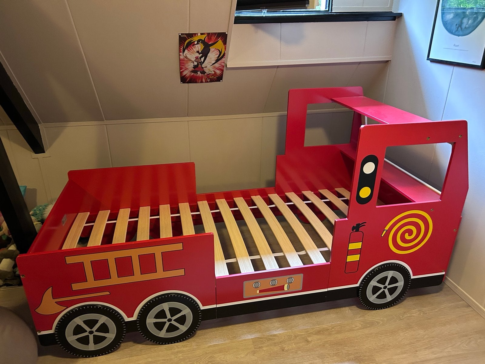 Kinderbed brandweerauto, Ophalen, Gebruikt, 90 cm, Eenpersoons