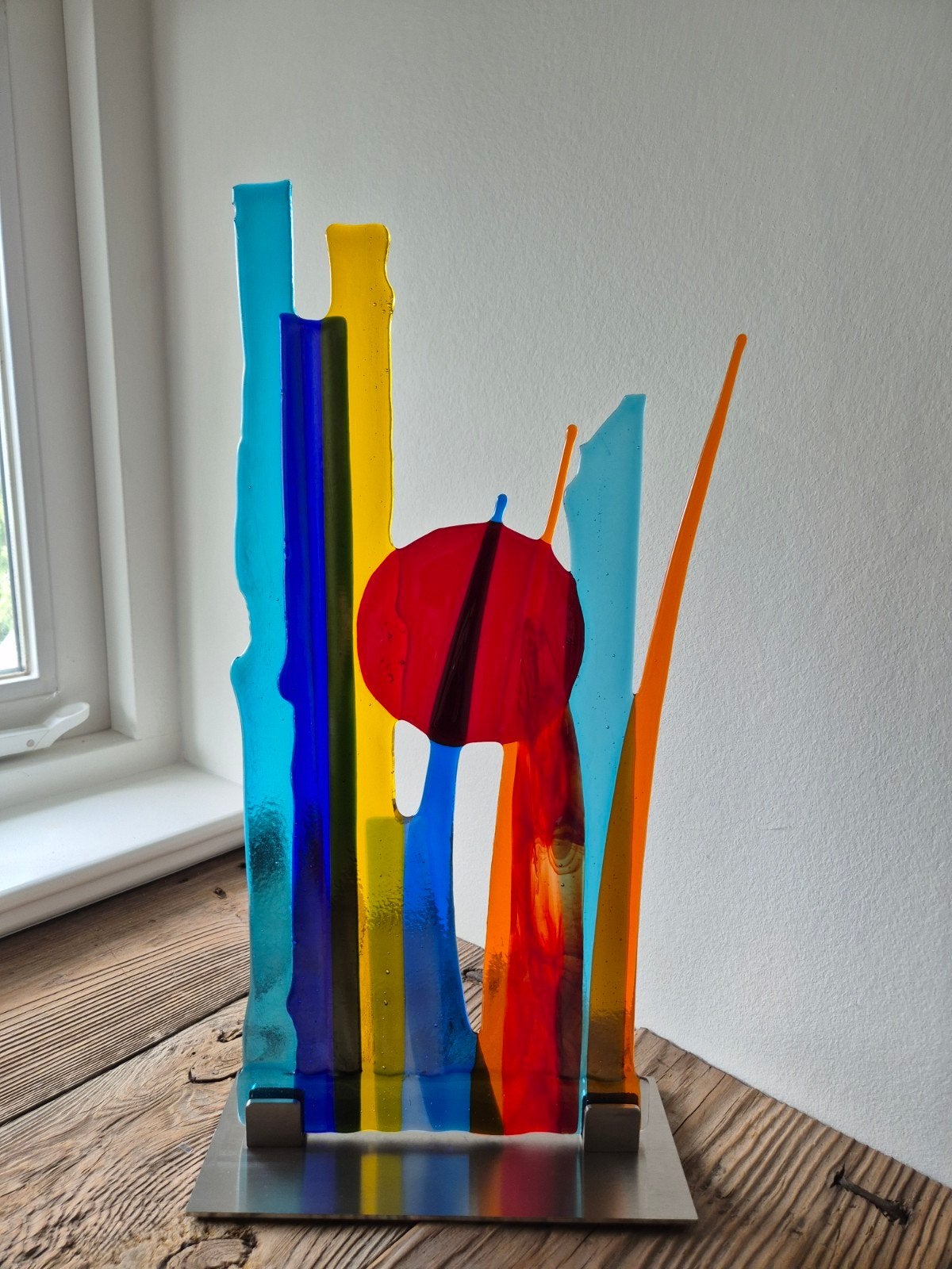 Modern Glazen Kunstwerk - Kleurrijk Abstract Design, Antiek en Kunst, Ophalen