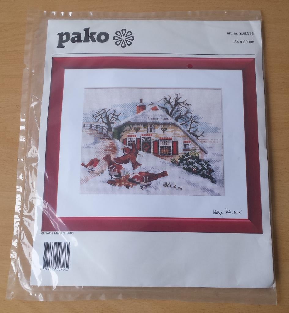 Winterhuisje met Vogels Pakket- Helga Mârtaré - Pako - 2003, Pako, Nieuw, Ophalen of Verzenden, Handborduren