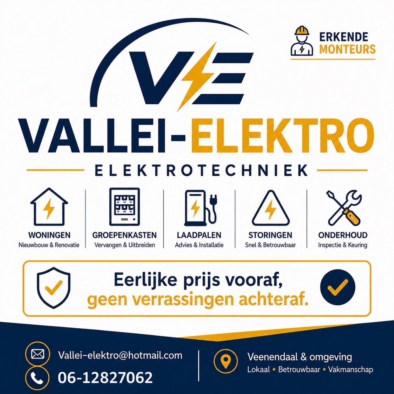Vallei elektricien - Elektricien nodig - Erkende monteurs, Vacatures, Overige uren, Overige niveaus, Starter, Overige vormen