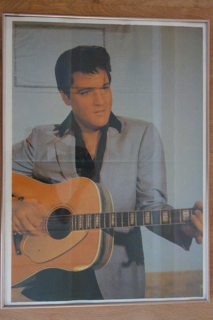Poster Elvis Presley ingelijst, Ophalen of Verzenden, Gebruikt, Poster, Artwork of Schilderij