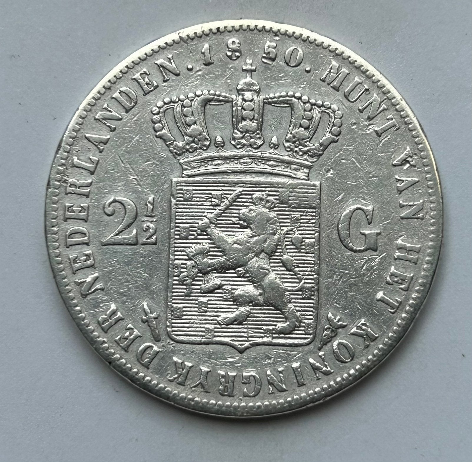 Rijksdaalder 1850, Verzenden, Koning Willem III, 2½ gulden