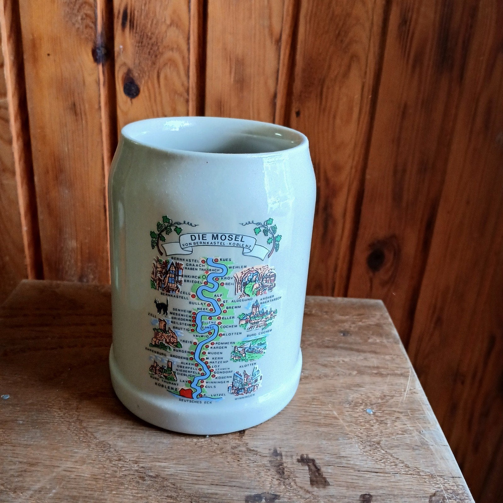 Vintage Bierpul Mosel Kaart - Keramiek, Antiek en Kunst, Ophalen of Verzenden