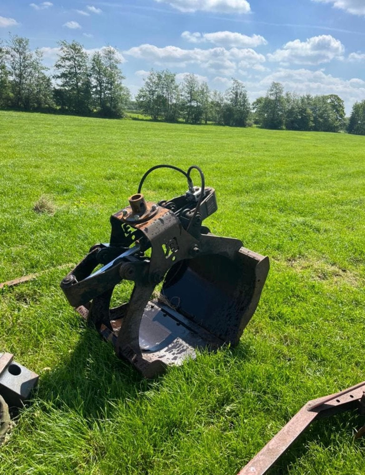 Stenen grond grijper bak voor kraan, Ophalen, Zo goed als nieuw, Opvangbak, 120 cm of meer