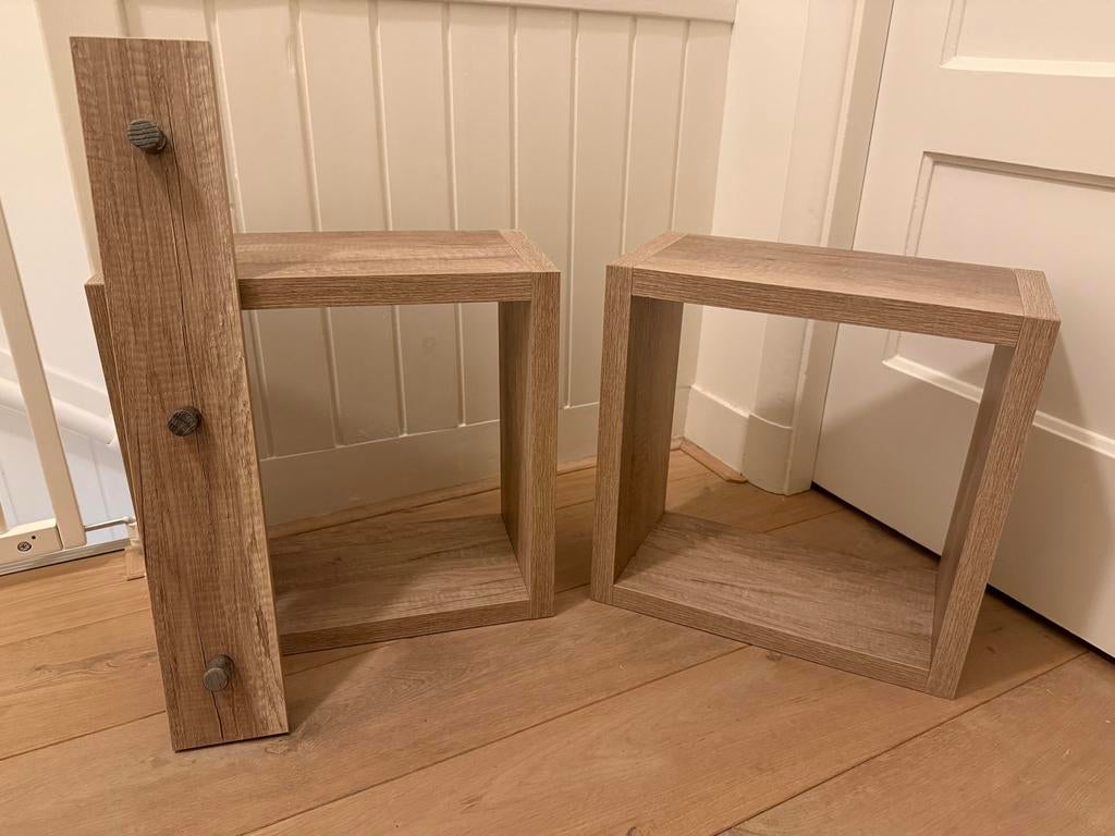 Houten kubusplanken en kapstok (Long Island), Huis en Inrichting, Ophalen, Zo goed als nieuw
