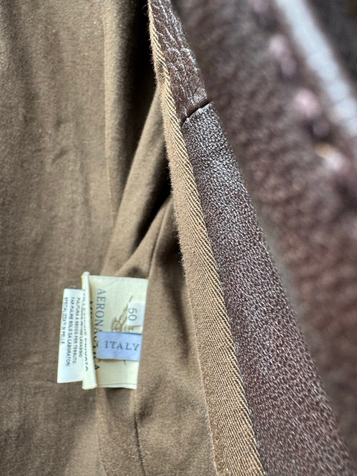 Aeronautica Militare Leren Jas - Maat 50 (M), Kleding | Heren, Jassen | Zomer, Zo goed als nieuw, Maat 48/50 (M), Bruin, Ophalen of Verzenden