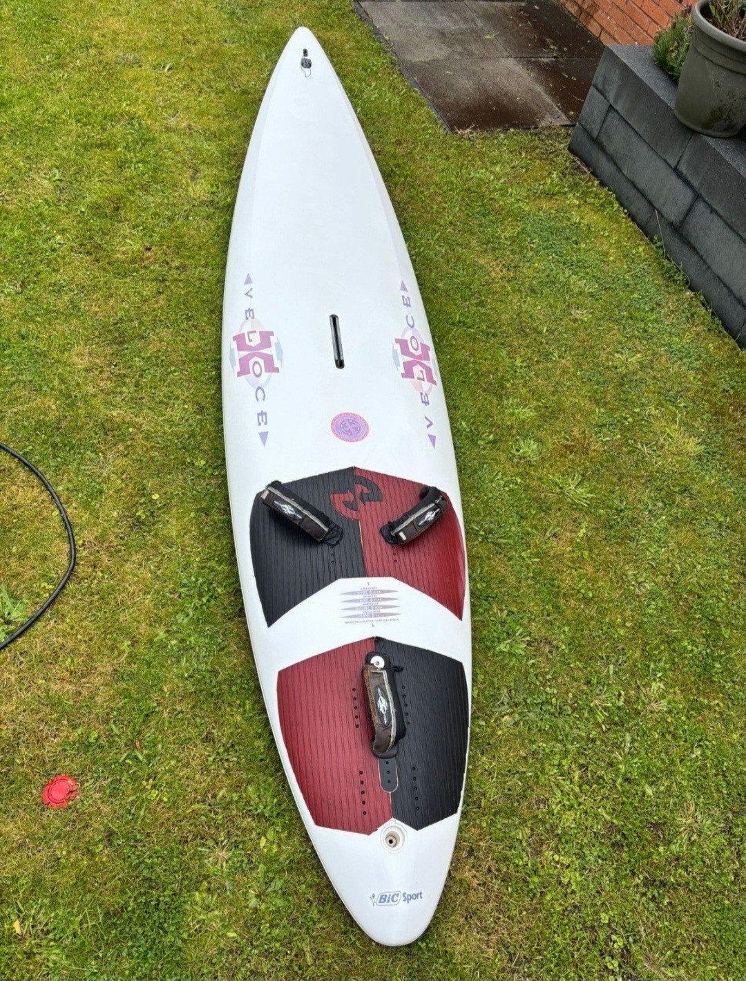 Complete windsurfset: BIC Sport Veloce + tuigage, Ophalen, 250 tot 300 cm, Gebruikt, Met mast