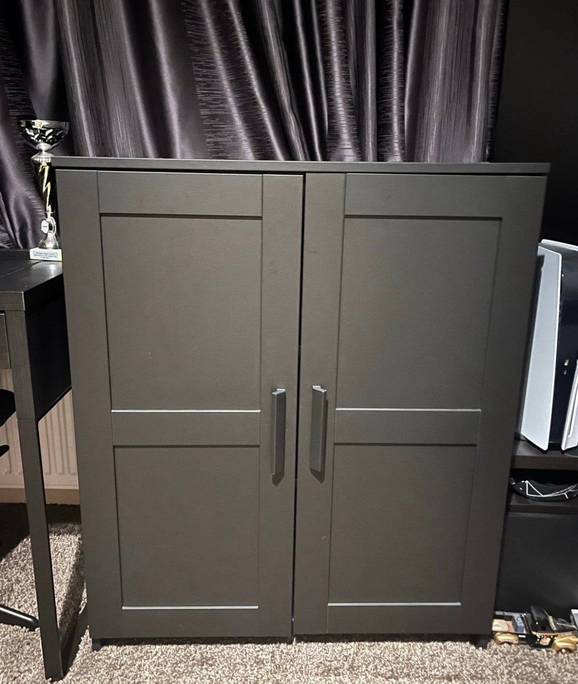 Ikea Kast - Zwart - Goede Staat - 80x95 cm, Ophalen, Zo goed als nieuw