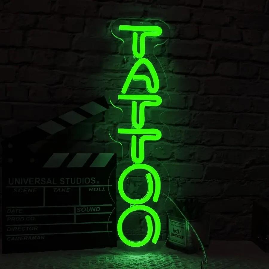 LED lamp neon stijl Tattoo groen (40 x 11cm), Ophalen of Verzenden, Nieuw, Lichtbak of (neon) lamp