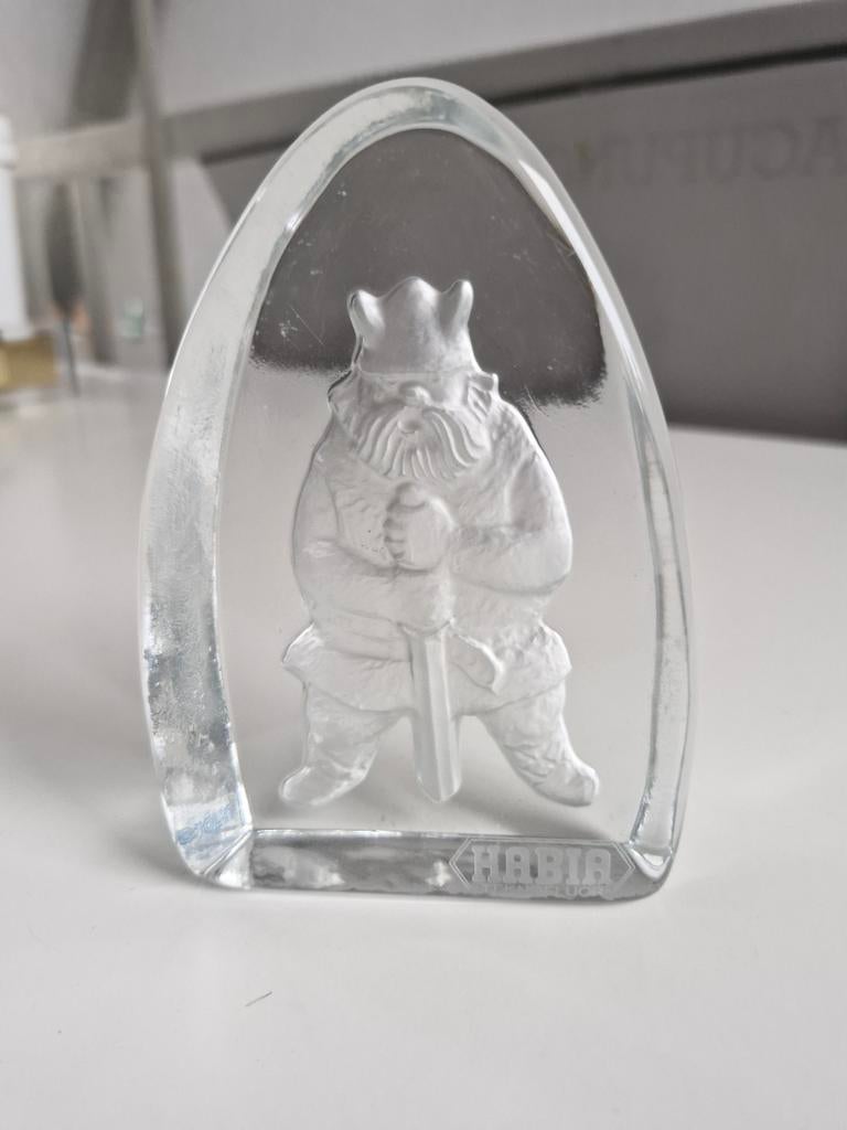 Glazen Viking presse papier - Habia teknofluor, Ophalen of Verzenden, Gebruiksvoorwerp