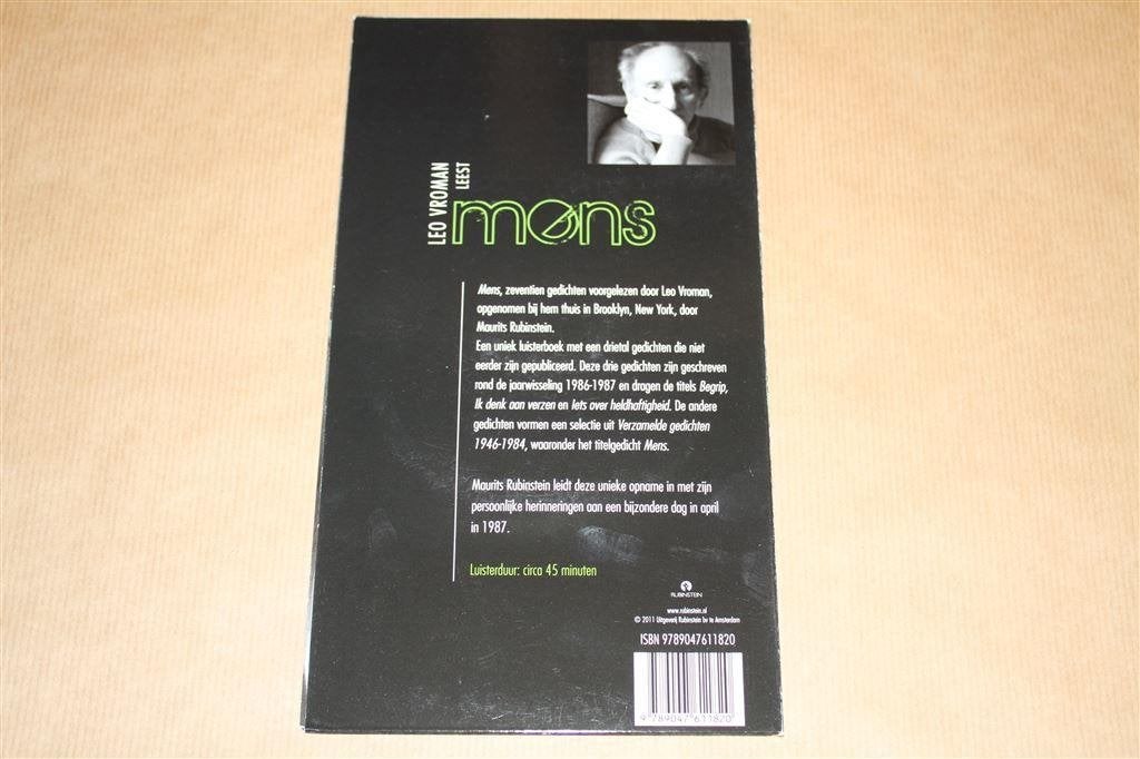 Luisterboek. Leo Vroman leest. Mens., Ophalen of Verzenden