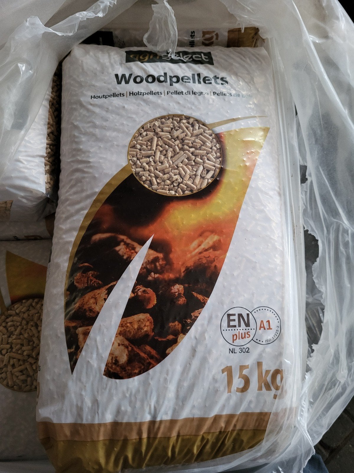 Houtpellets 15 kg - EN A1 plus kwaliteit Agriselect, 6 m³ of meer, Ophalen