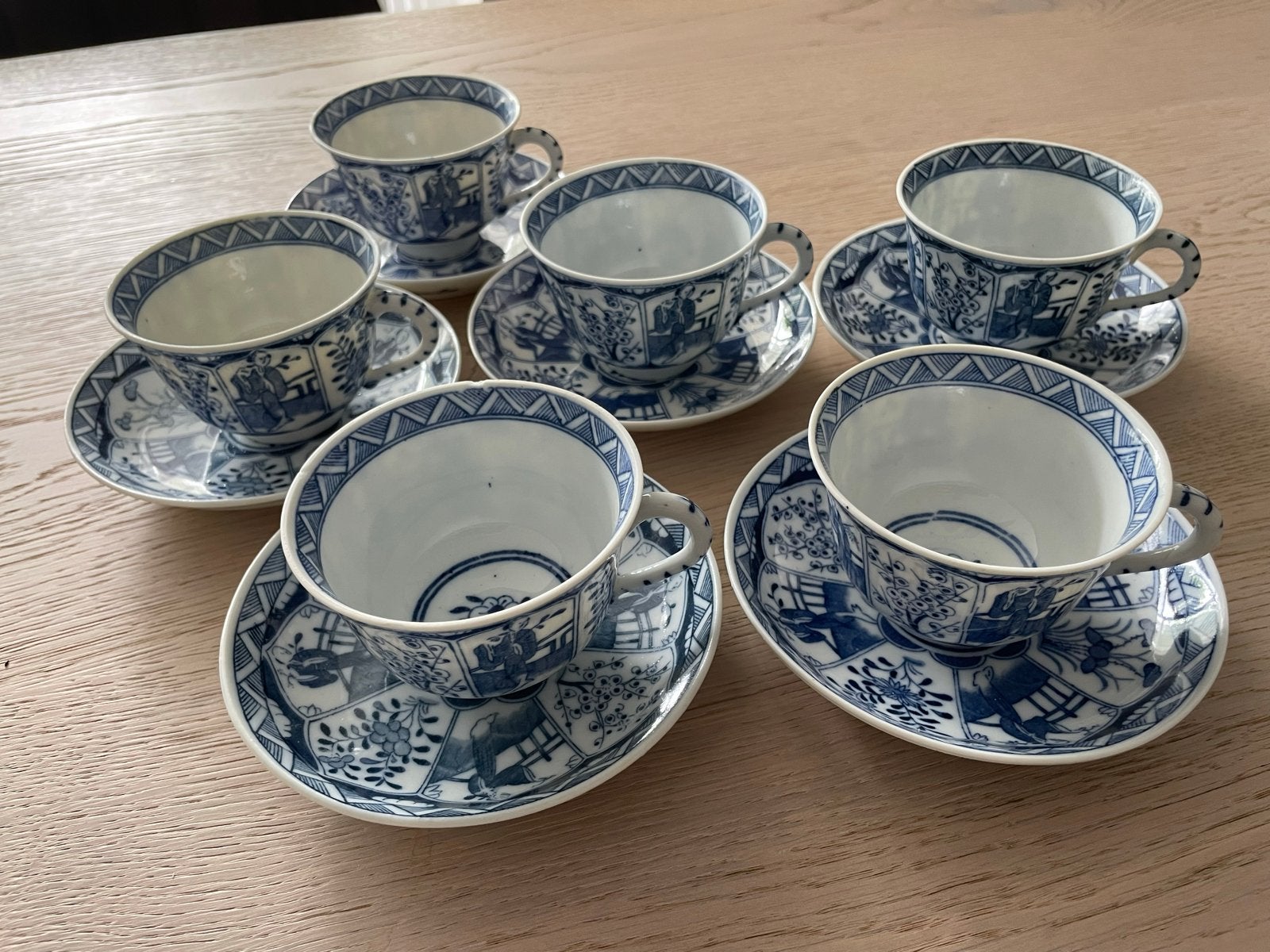 Set van 6 antieke Chinoise koffiekopjes Mosa, Ophalen