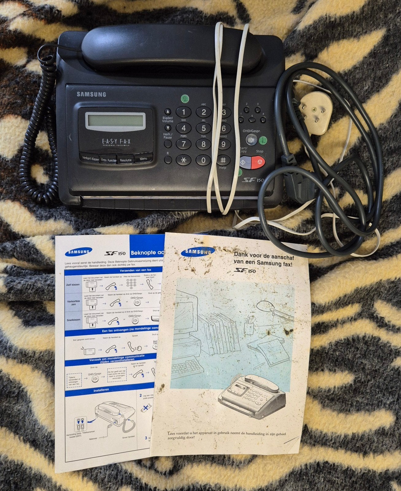 Vintage Samsung fax/telefoon, Telecommunicatie, Faxen, Ophalen, Gebruikt, Fax