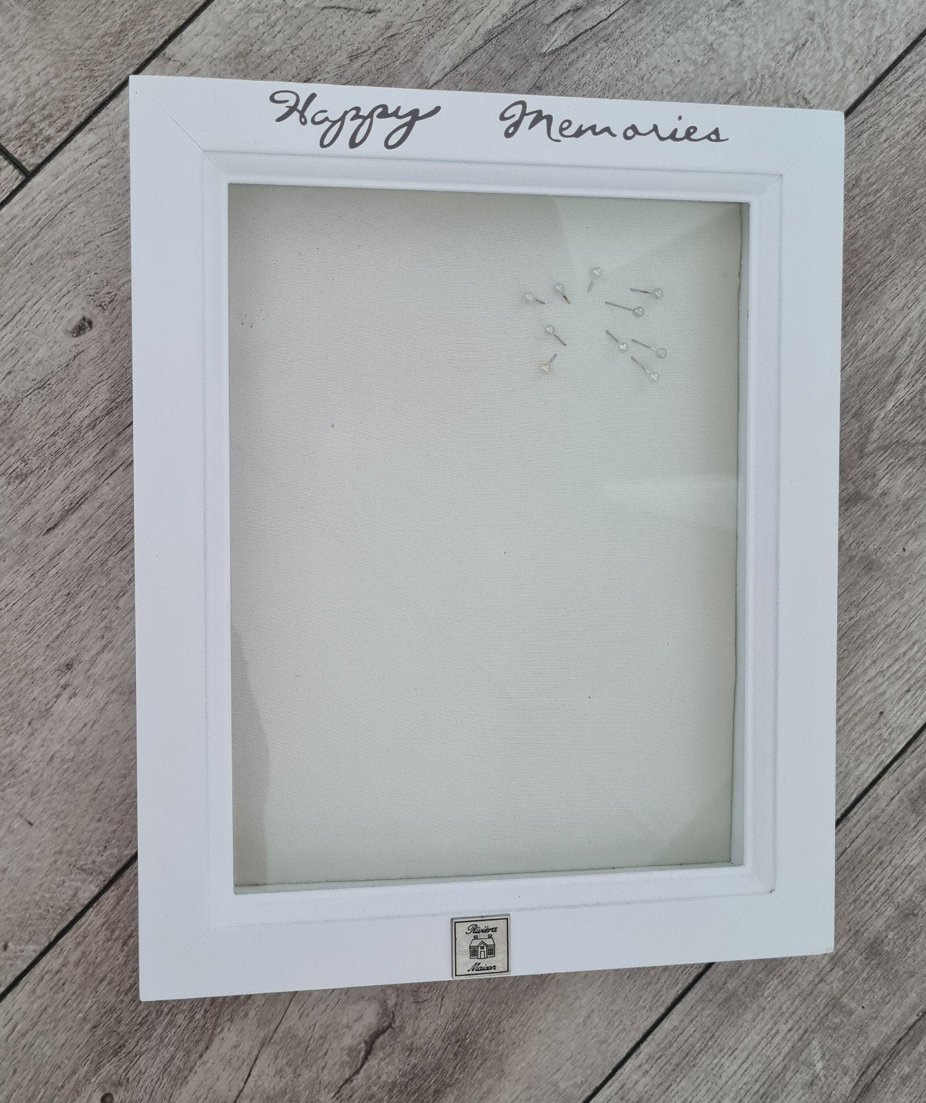 Witte fotolijst 'Happy Memories' van Riviera Maison, Huis en Inrichting, Woonaccessoires | Lijsten, Zo goed als nieuw, Fotolijst