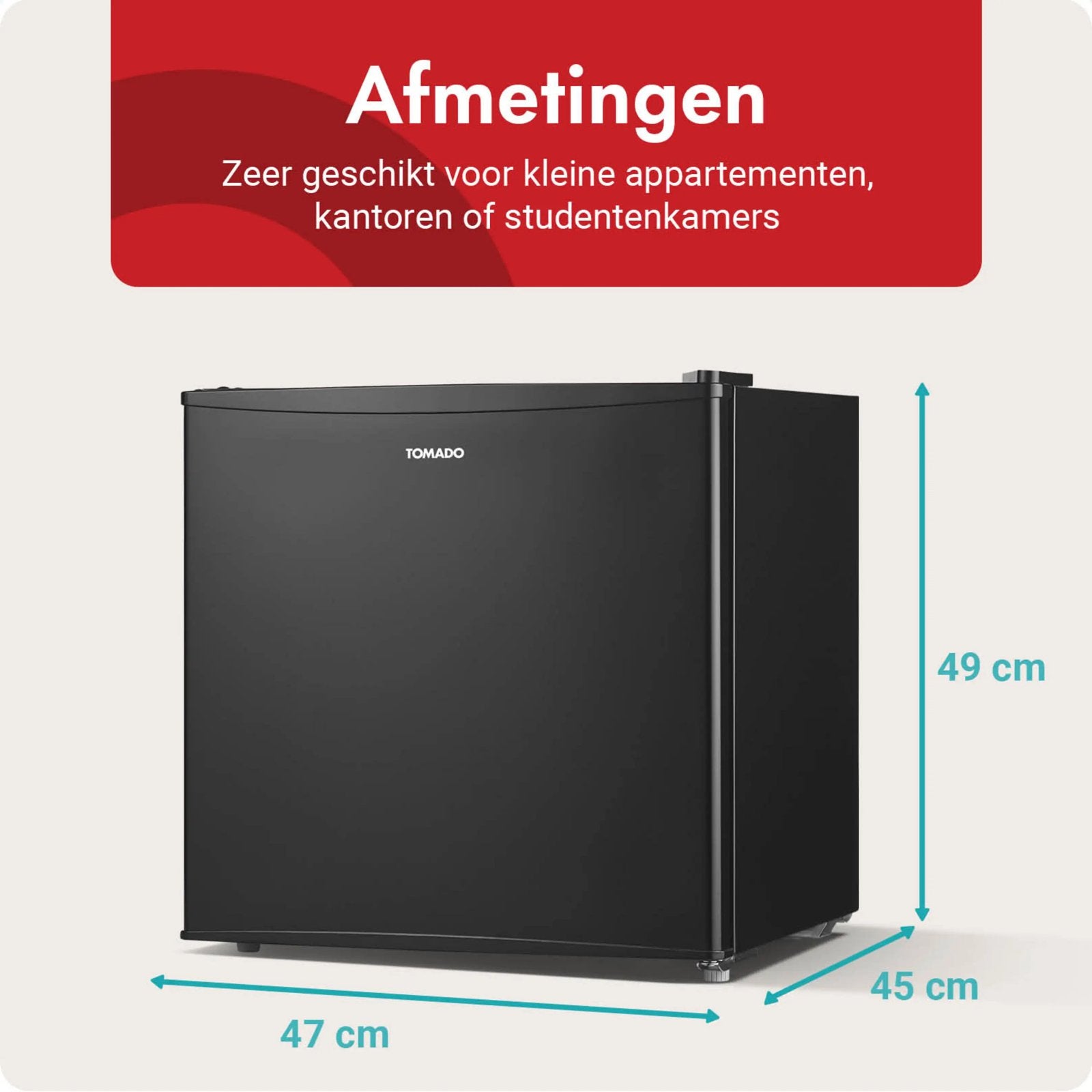 Nieuwe Tomado Mini Vrieskast - Compact en Energiezuinig, Minder dan 85 cm, Nieuw, Minder dan 60 cm, Vrijstaand