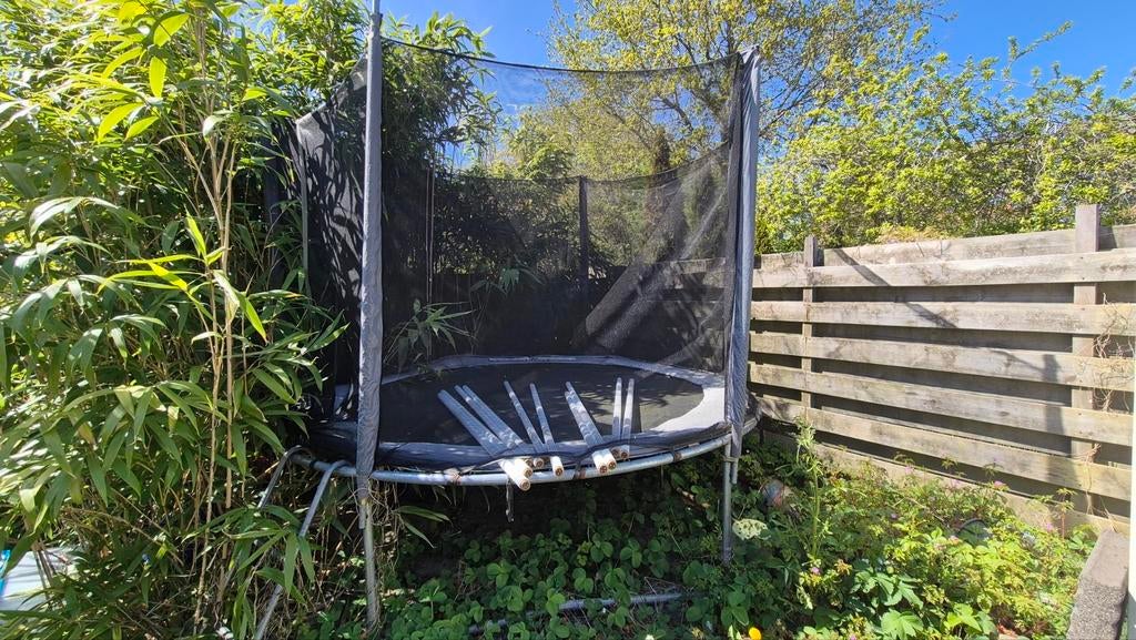 Trampoline met veiligheidsnet, Ophalen of Verzenden, Gebruikt