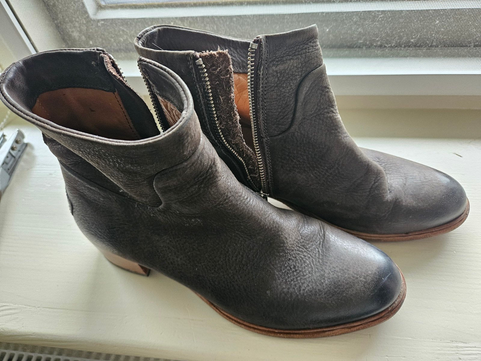 Shabbies leren enkellaarzen - Maat 40, Kleding | Dames, Lage of Enkellaarzen, Ophalen of Verzenden, Gedragen, Bruin