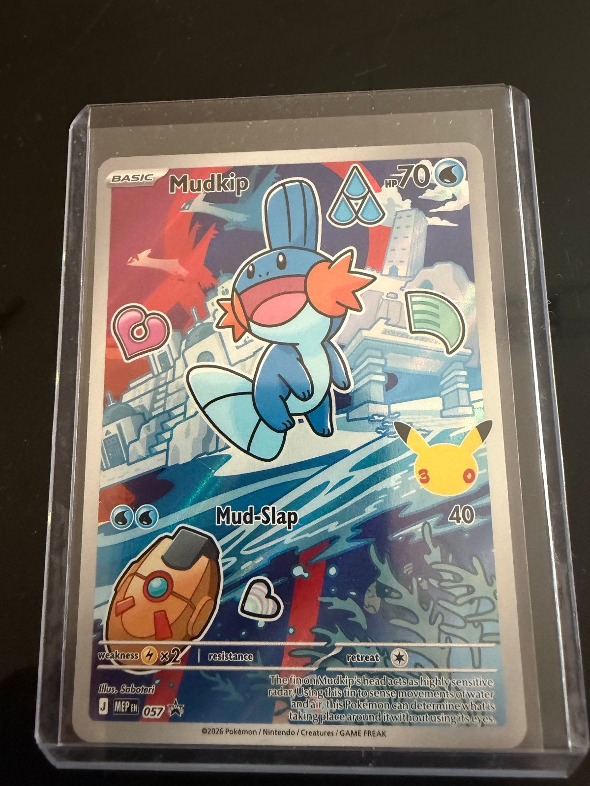 Pokémon Mudkip 057/MEP Foil Kaart - Celebrations, Ophalen of Verzenden, Zo goed als nieuw, Losse kaart, Foil