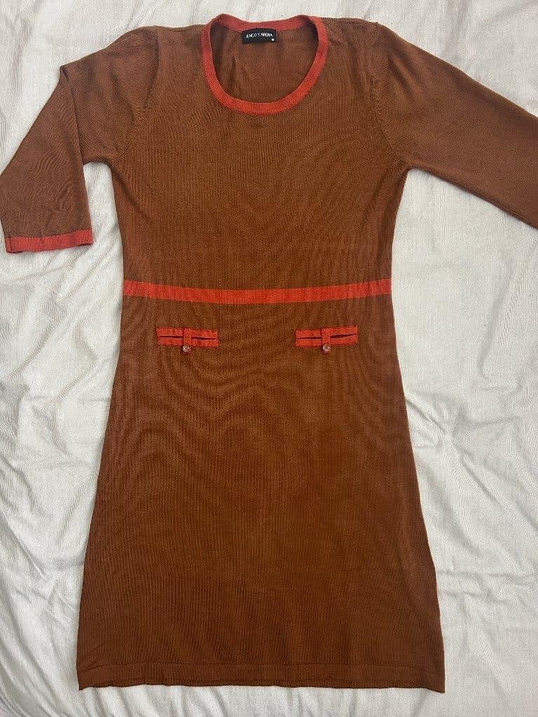 Leuke, retro stijl jaren 60/70 jurk JUNCO Y ARENA maat M, Kleding | Dames, Ophalen of Verzenden, Zo goed als nieuw, Maat 38/40 (M)