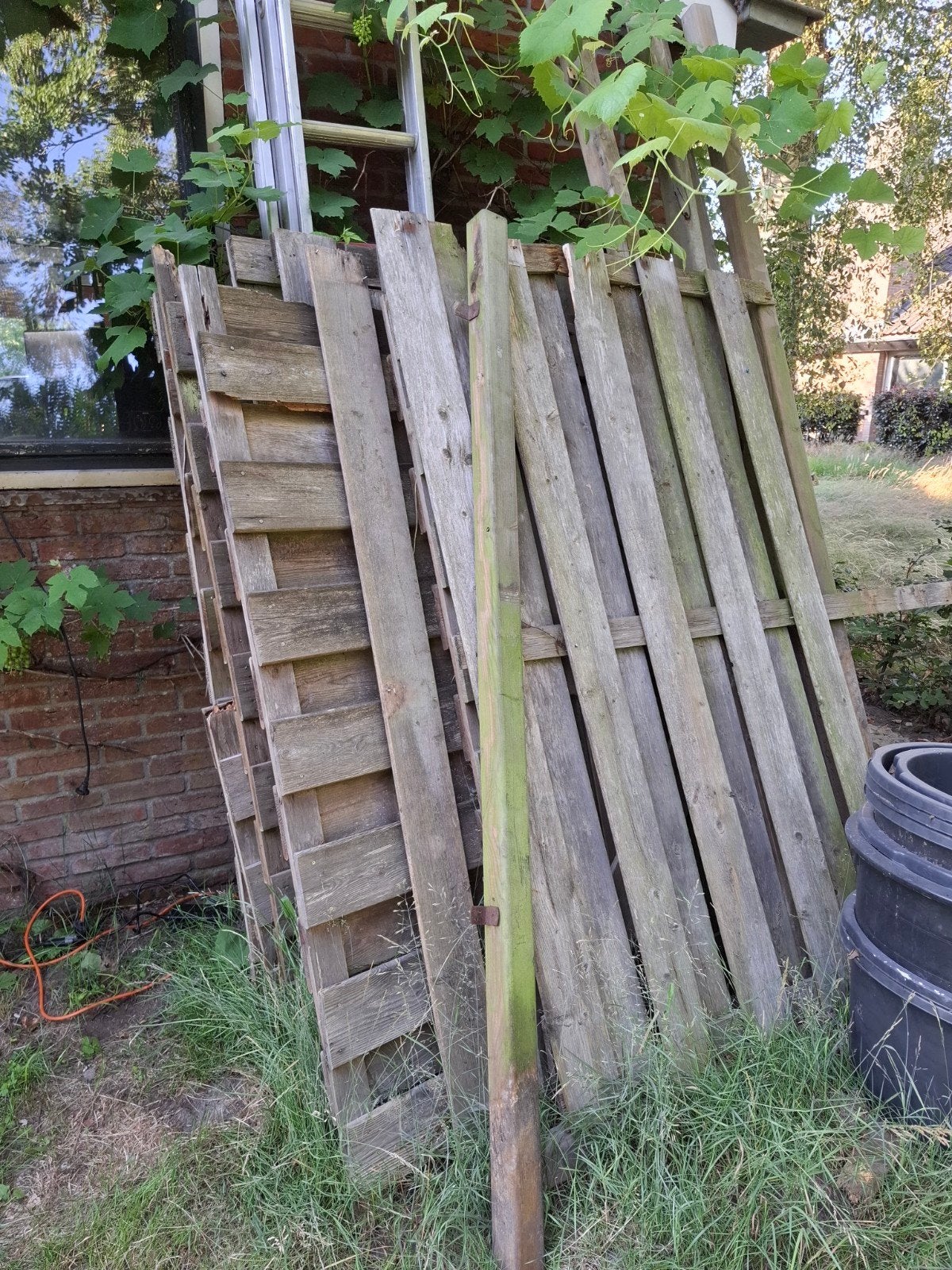 Houten Tuinhekdelen - Gebruikt, Tuin en Terras, Ophalen, Gebruikt, Hout, Tuinhek