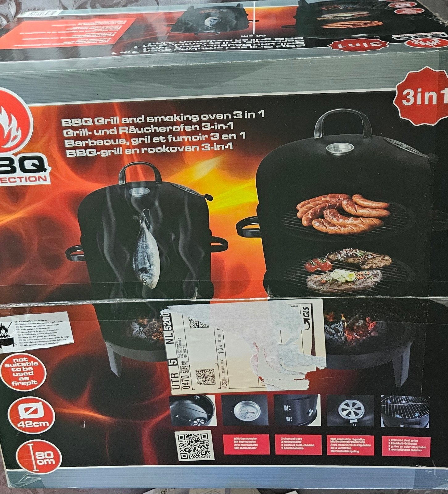 BBQ Grill en rookoven 3-in-1 - Nieuw in doos, Ophalen of Verzenden, Nieuw, BBQ Collection