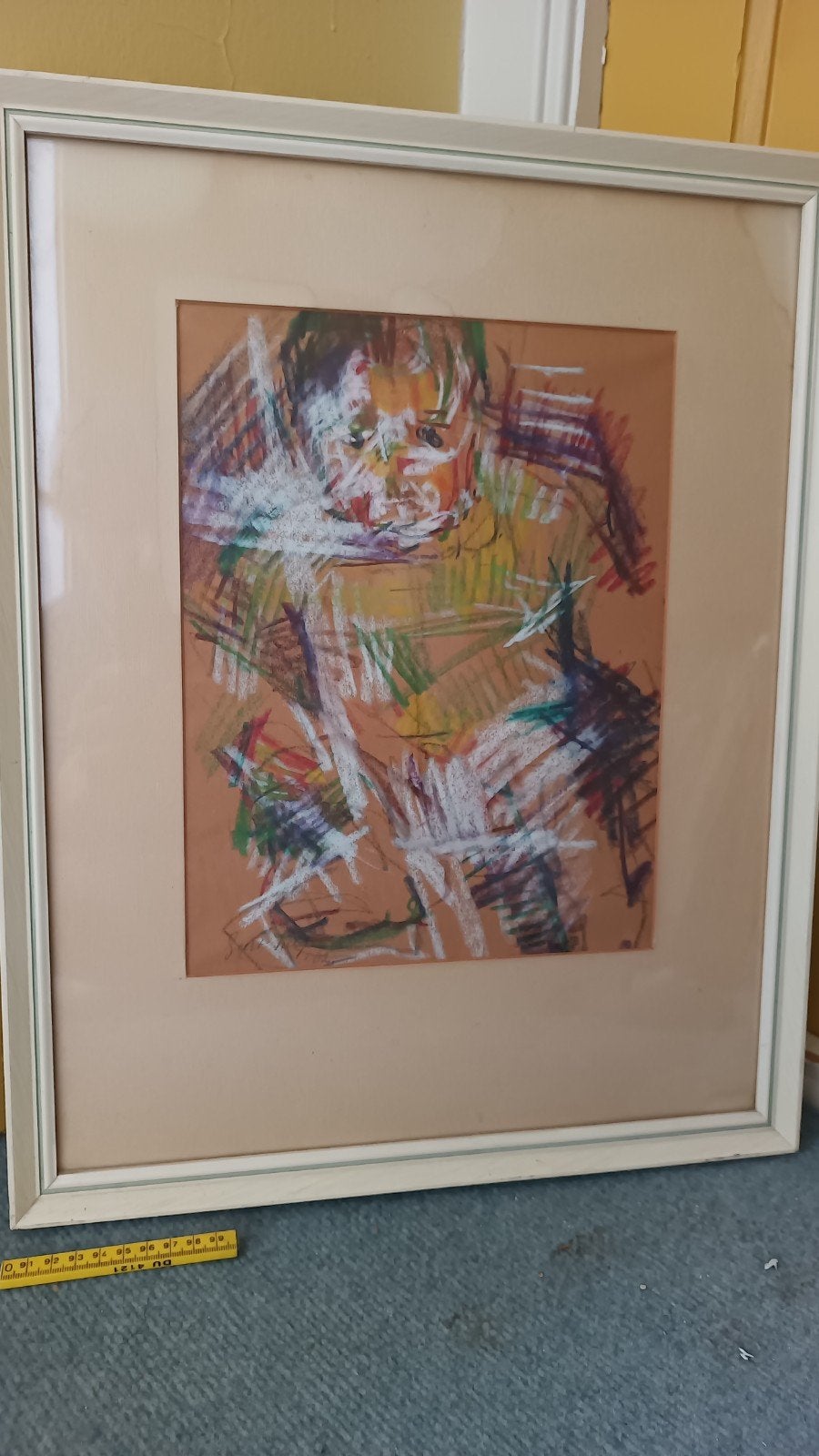 Oud schilderij - Abstract portret, gesigneerd, Ophalen of Verzenden