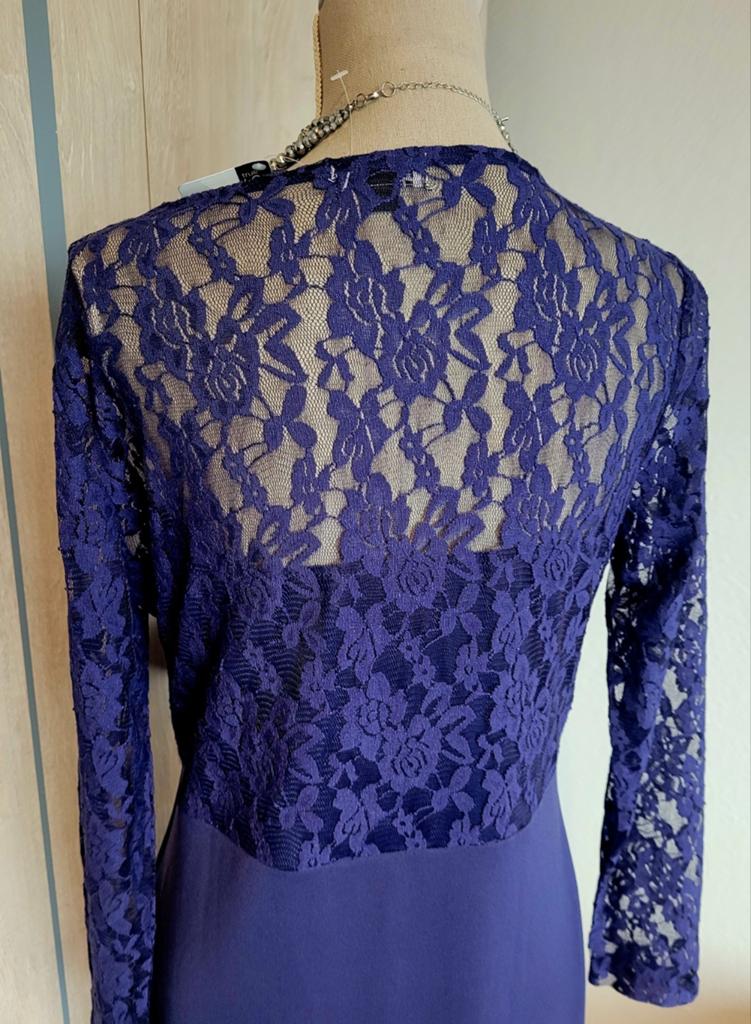 Prachtige paarse kanten jurk - True Spirit, maat L , M, Kleding | Dames, Maat 38/40 (M), Blauw, Nieuw, Ophalen of Verzenden