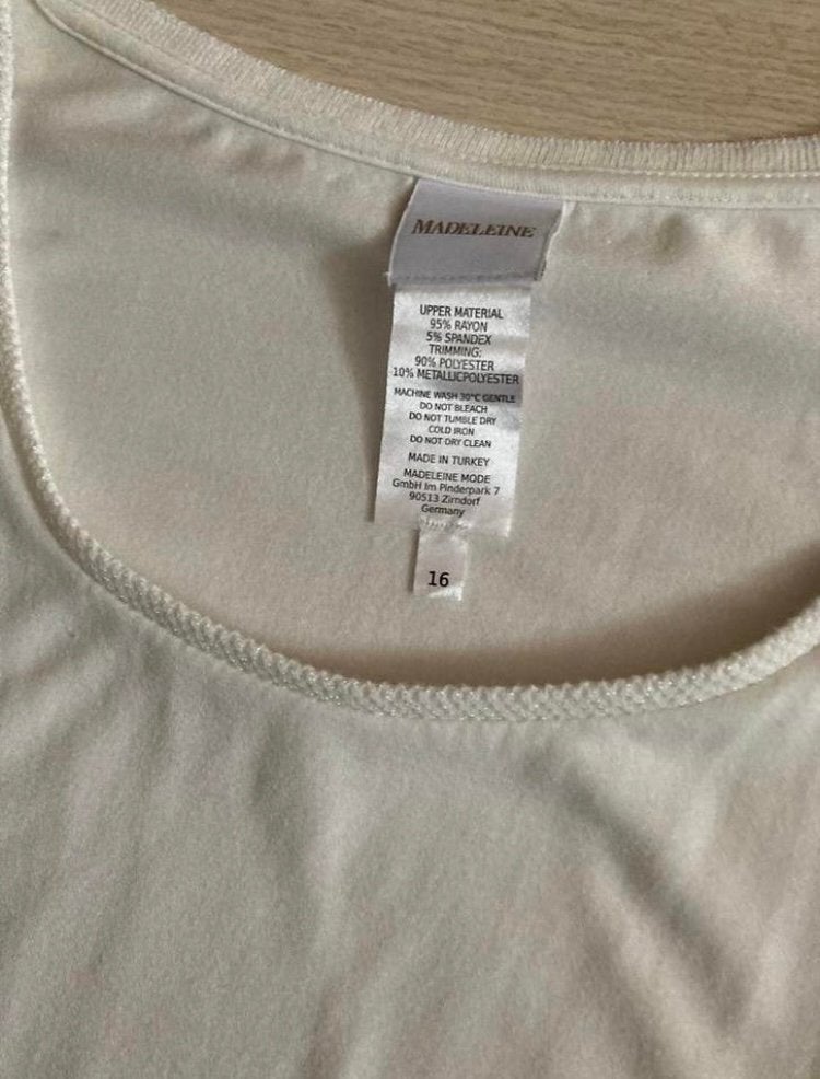 MADELEINE t-shirt offwhite maat 44 korte mouw, Wit, Maat 42/44 (L), Ophalen of Verzenden, Zo goed als nieuw