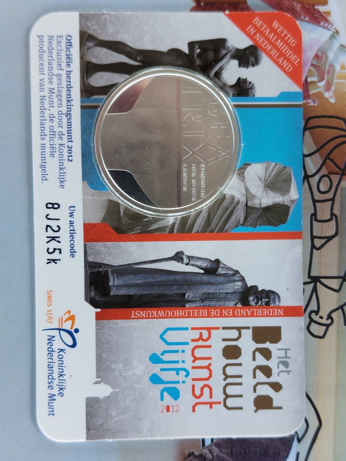 Coincard 5 euro munt 'Het Beeldhouwkunst Vijfje' 2012, Ophalen of Verzenden