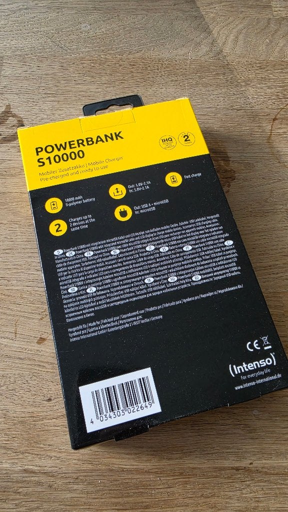 (10x) Intenso powerbank 10.000 mAh met geïntegreerde kabel, Ophalen of Verzenden, Nieuw, Intenso