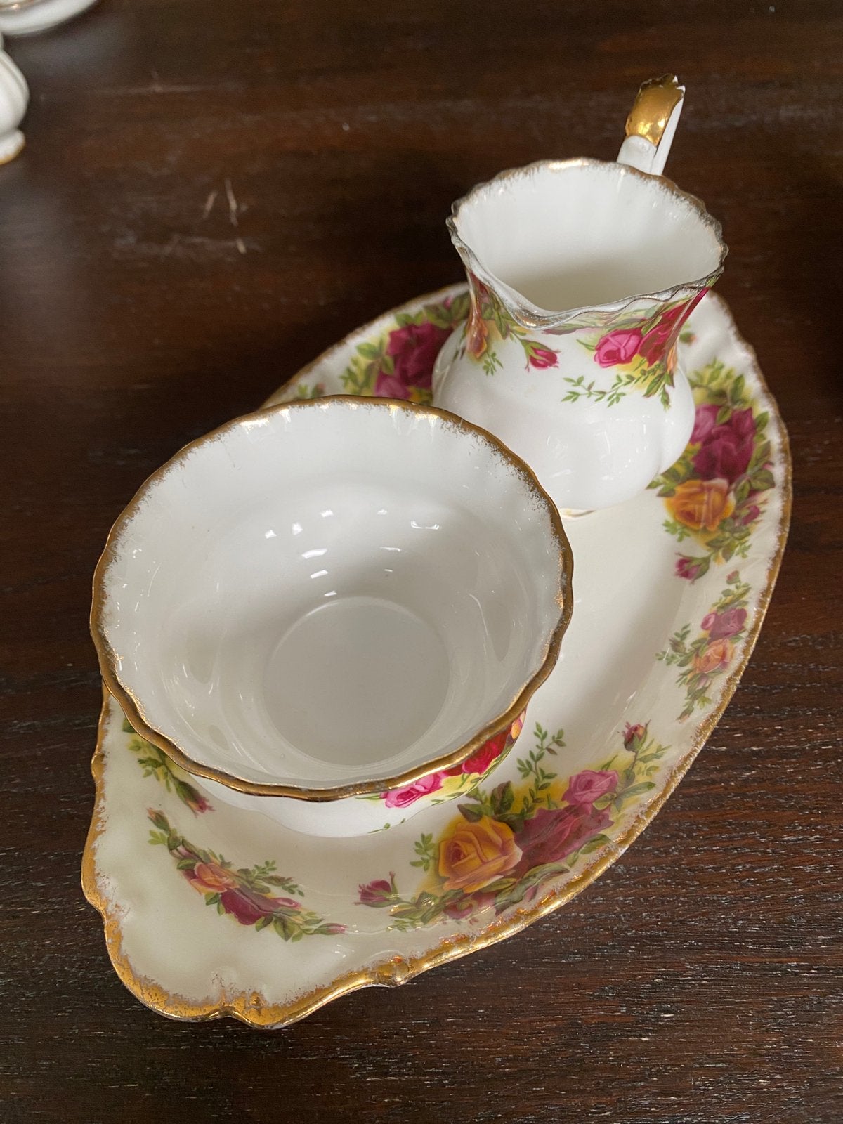 Old country roses - Royal Albert - melk suiker schaaltje, Ophalen of Verzenden