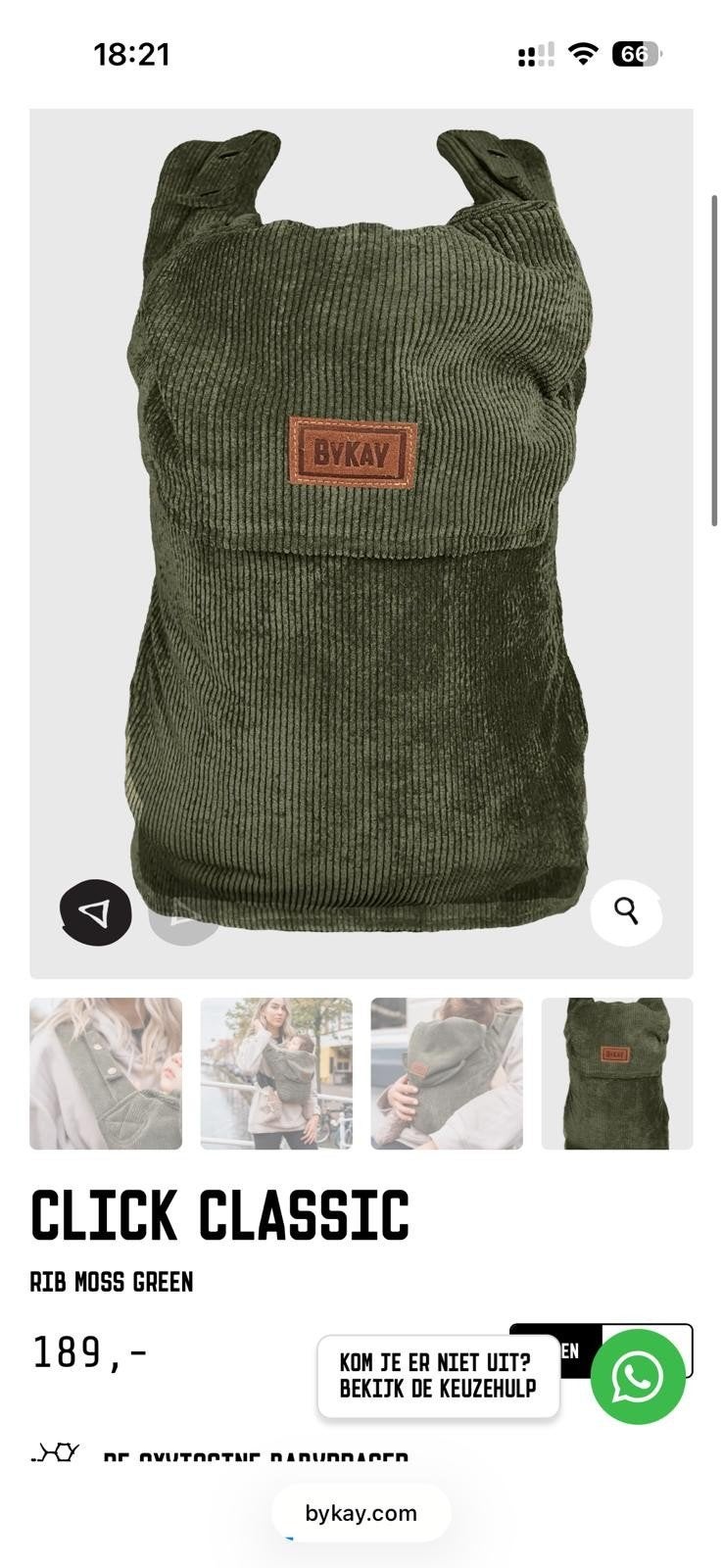 Draagzak ByKay CLICK CLASSIC
met Teddy-inlay!, Ophalen, Zo goed als nieuw, Draagzak, Overige merken