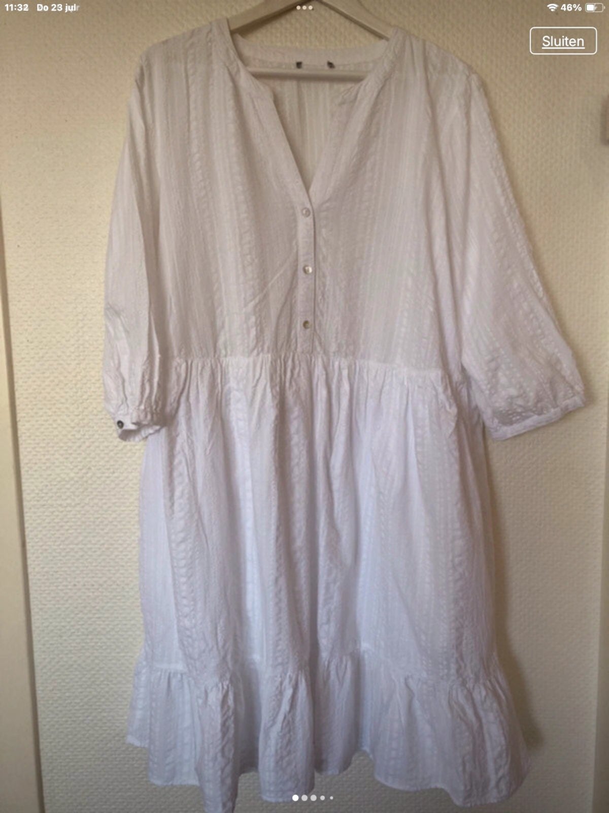 Geisha Witte Jurk Maat XL, Kleding | Dames, Verzenden, Wit, Maat 46/48 (XL) of groter, Zo goed als nieuw