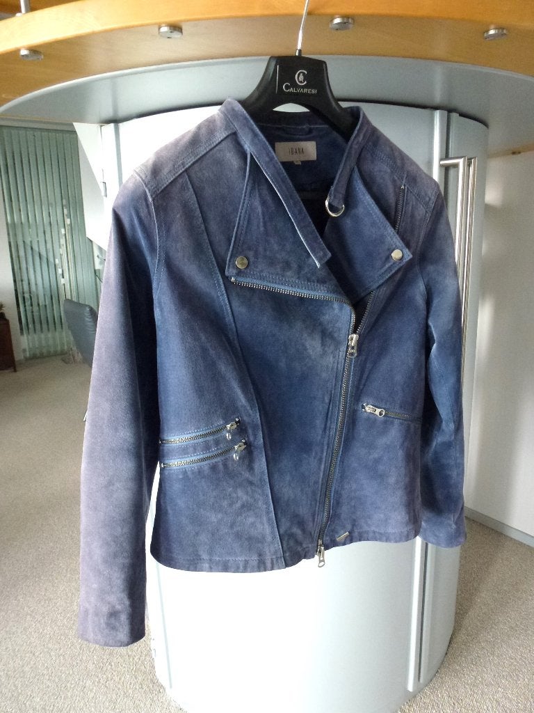 IBANA suède dames jack mooie blauwe kleur m 42 valt kleiner, Maat 38/40 (M), Blauw, Ophalen of Verzenden, Gedragen