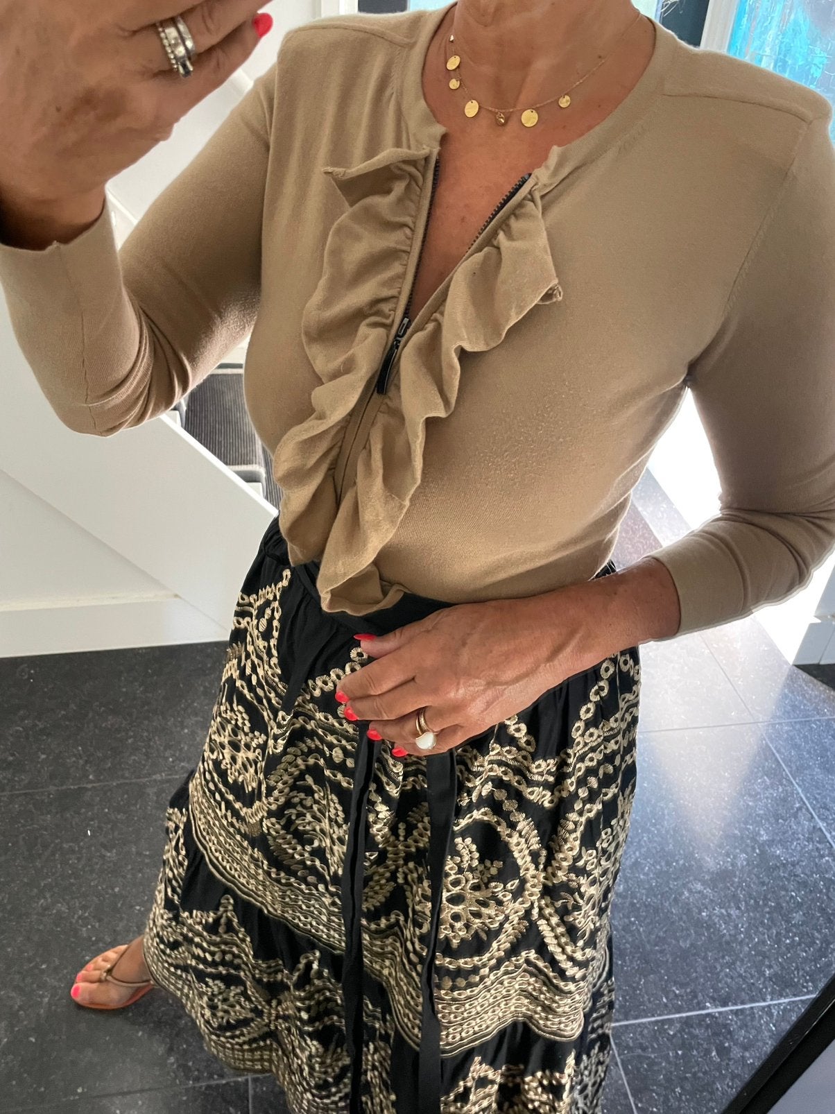 Caroline Biss, super leuk/apart vestje, in zwart/beige, S/M, Ophalen of Verzenden, Zo goed als nieuw, Zwart