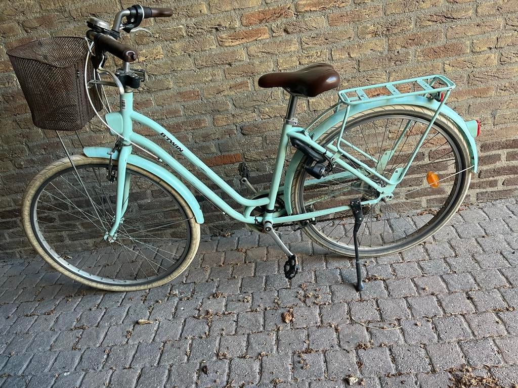 Btwin Elops 520 Damesfiets - Lichtblauw, Velgrem, 50 tot 53 cm, Ophalen, Overige merken