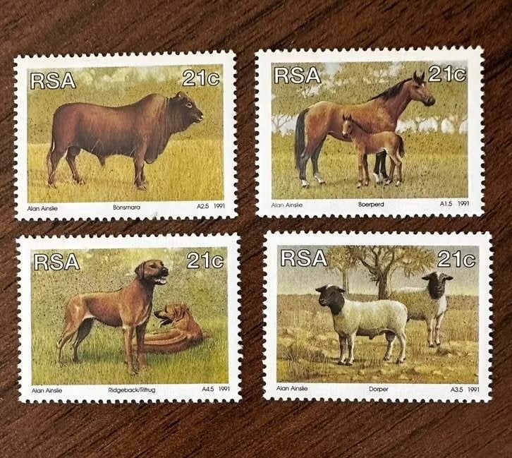 Zuid-Afrika 1991 Dieren Postfris rund paard schaap hond, Ophalen of Verzenden, Zuid-Afrika, Postfris