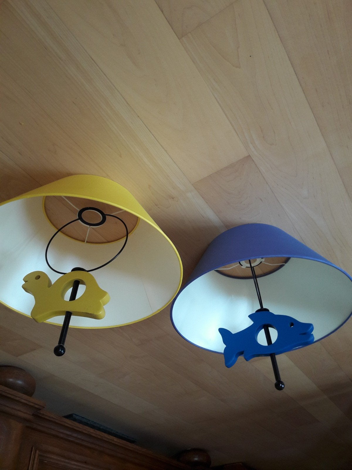 lampen voor op kinderkamer blauw vis geel schildpad, Kinderen en Baby's, Ophalen of Verzenden, Wanddecoratie