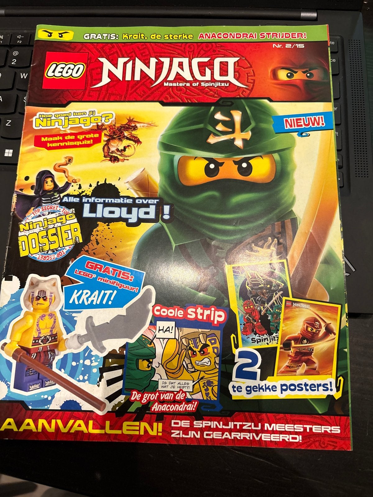Lego Ninjago Masters of Spinjitzu Tijdschrift Nr. 2/15, Inclusief minifiguren, Gebruikt, Lego, Overige typen