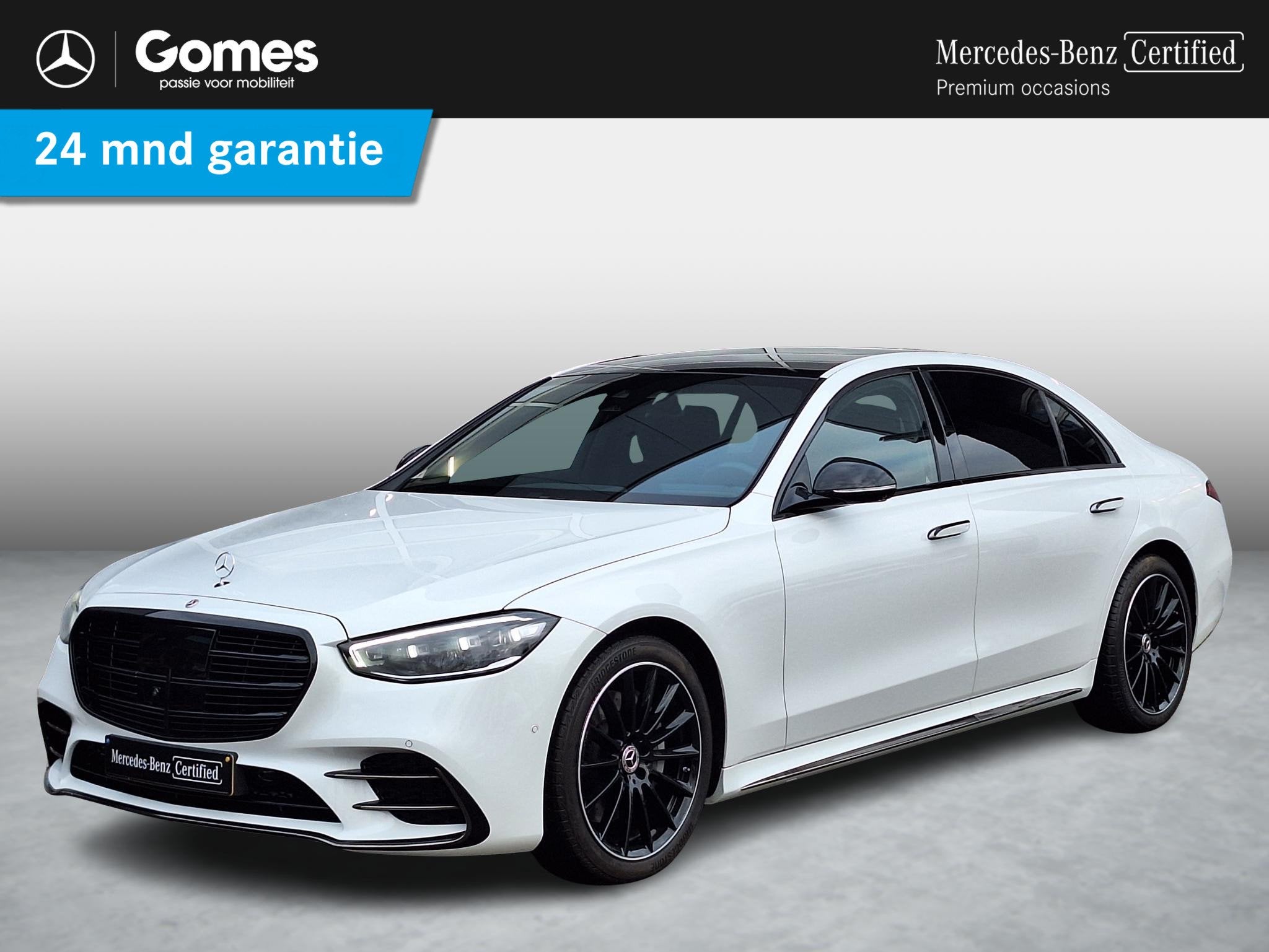 Mercedes-Benz S-klasse 350d 4MATIC Lang AMG Line | Night pak, Auto's, Mercedes-Benz, Automaat, Gebruikt, Wit, Leder