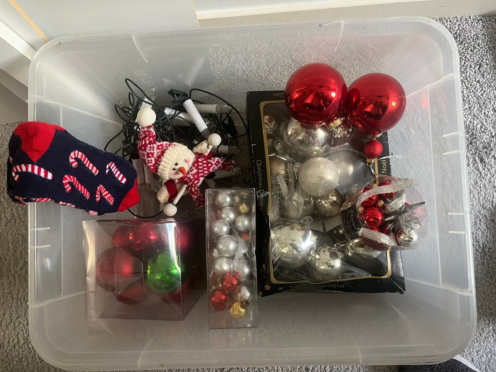 Kerstballen + lampjes Gratis, Ophalen, Zo goed als nieuw