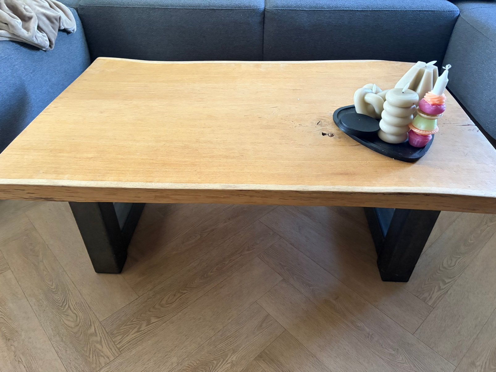 Eikenhoute salontafel, Ophalen, 100 tot 150 cm, Eikenhout, 50 tot 100 cm