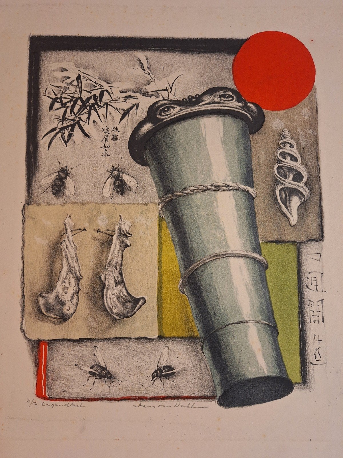 Kleurenlithografie door Hans van Dokkum - Gesigneerd, Gelimiteerde oplage, Ophalen of Verzenden, Lithografie