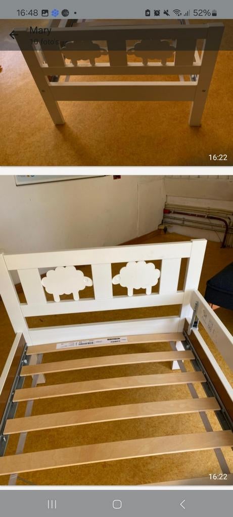 Leuk wit kinderbed met lattenbodem - in zeer goede staat, Kinderen en Baby's, Kinderkamer | Bedden, 70 tot 85 cm, Ophalen of Verzenden