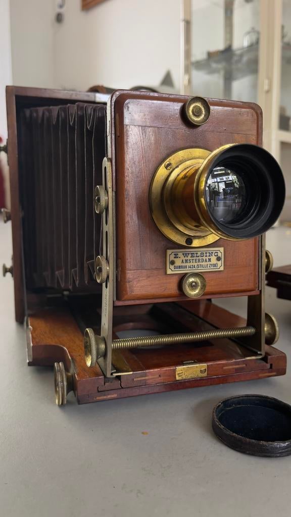 Antieke houten balgcamera  van Lancaster & Son. 1895, Ophalen of Verzenden, Voor 1940, Filmcamera