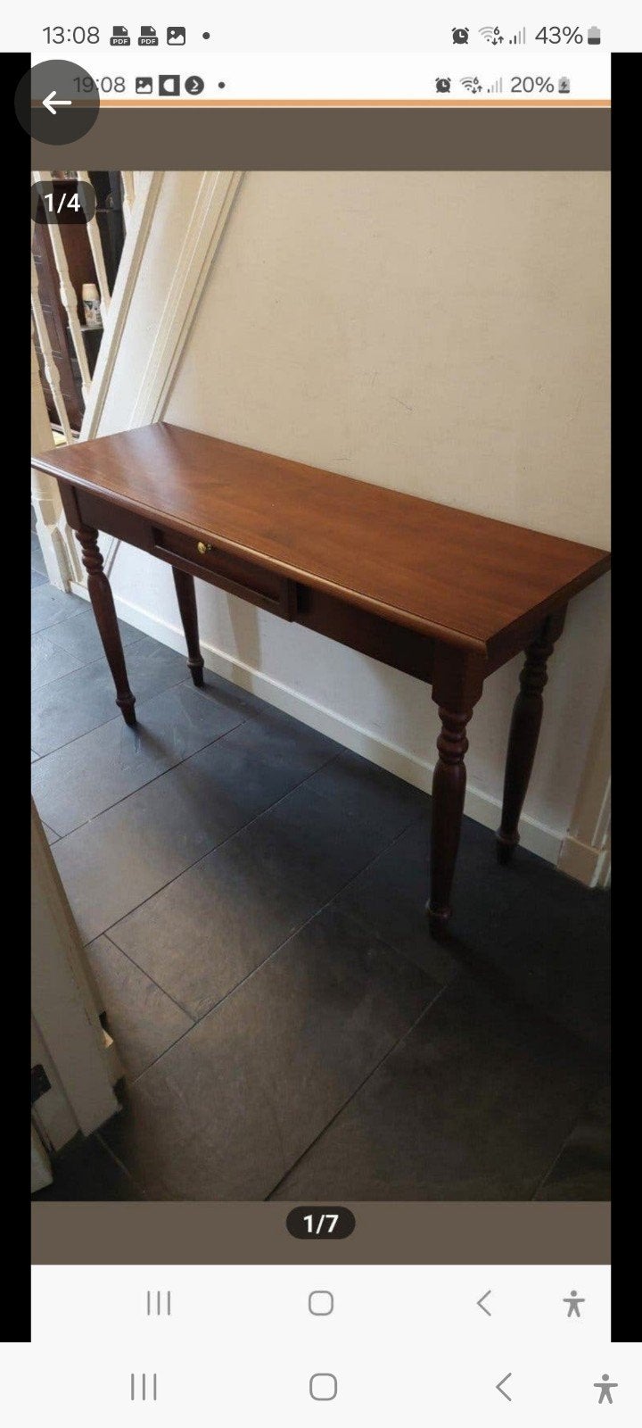 Sidetable, Ophalen of Verzenden, 25 tot 50 cm, Rechthoekig, 100 tot 150 cm