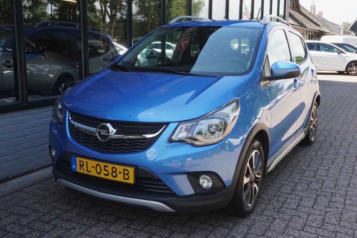 Opel KARL 1.0 Rocks Online Edition Trekhaak/Navi! (bj 2017), Stof, Gebruikt, Euro 6, Blauw