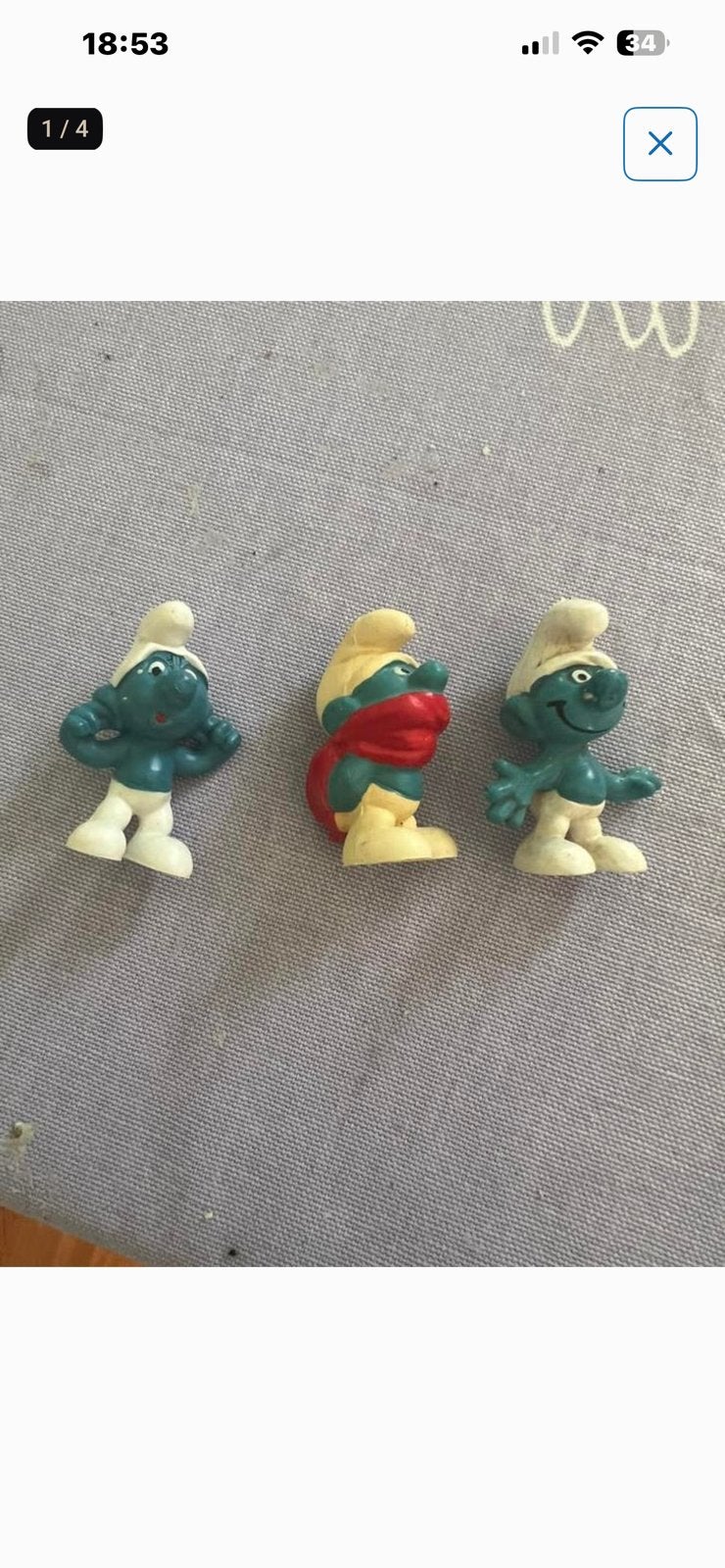 3 vintagr smurfen, Verzamelen, Smurfen, Ophalen of Verzenden, Zo goed als nieuw, Verschillende Smurfen